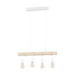 Eglo Pendant Townshend Steel White Wood | IP20 - Suitable for 4x E27 