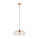 Eglo Pendant Carlton 2 Steel Copper | IP20 - Suitable for 1x E27 