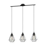 Eglo Pendant Tarbes Steel Black | IP20 - Suitable for 3x E27 
